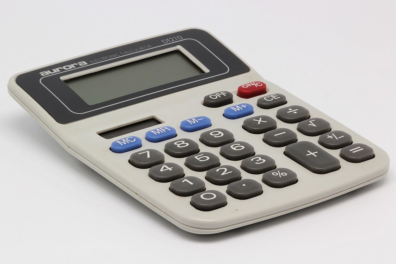 Una calculadora electrónica